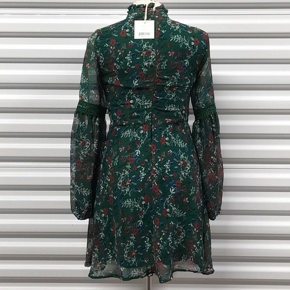 Free Generation Juniors Boho Dress Size Small Green Mini - Picture 5 of 7